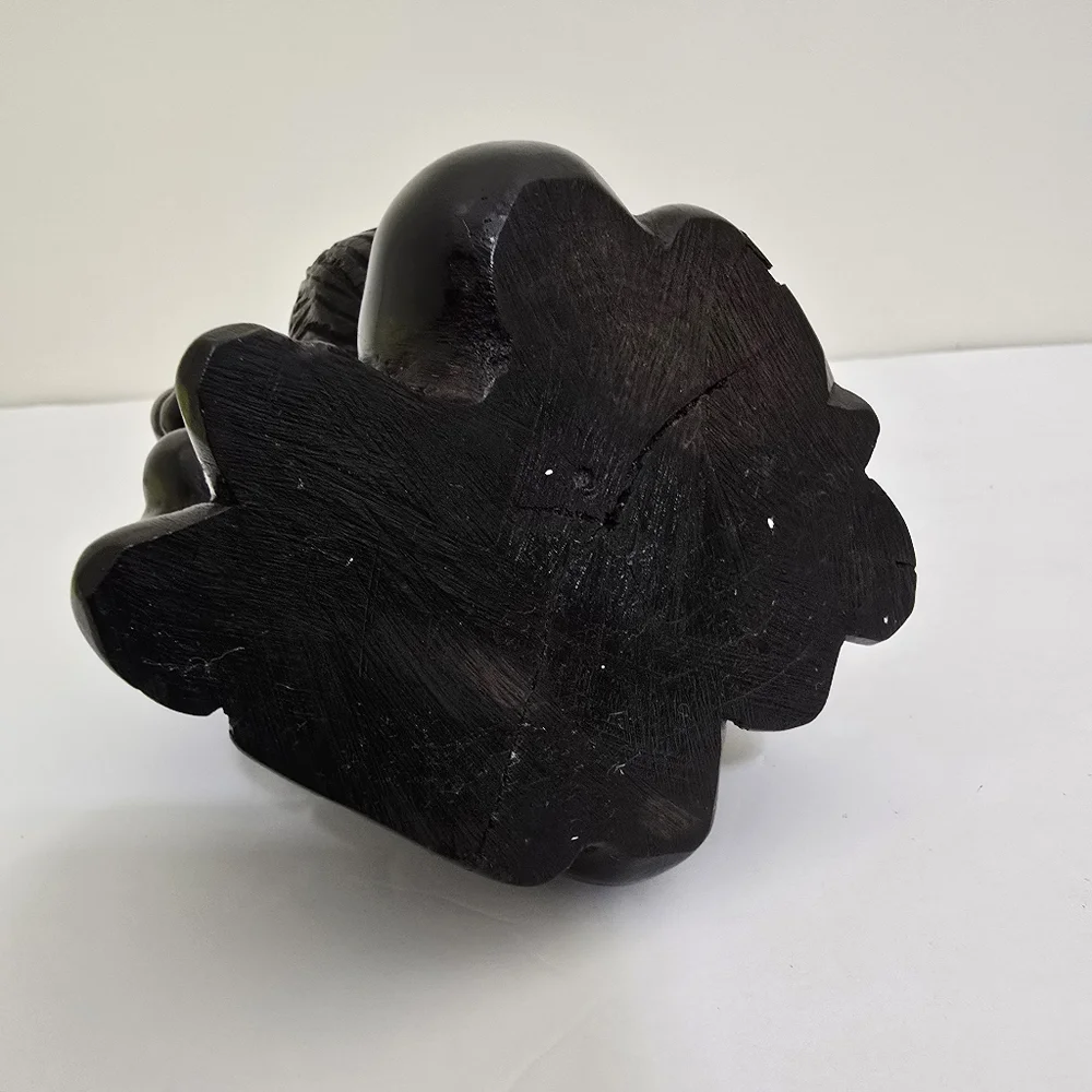 vintage hand carved Ebony Wood African Lion Lioness 5.5